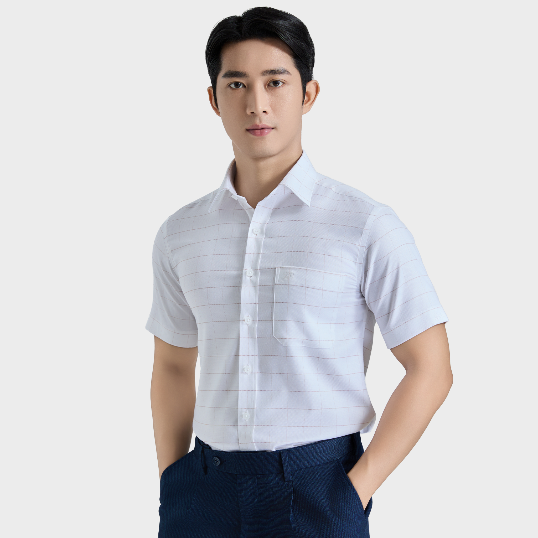  Áo sơ mi nam ngắn tay cao cấp BELLUNI vải sợi tre - ABN.BPS.BE 349 