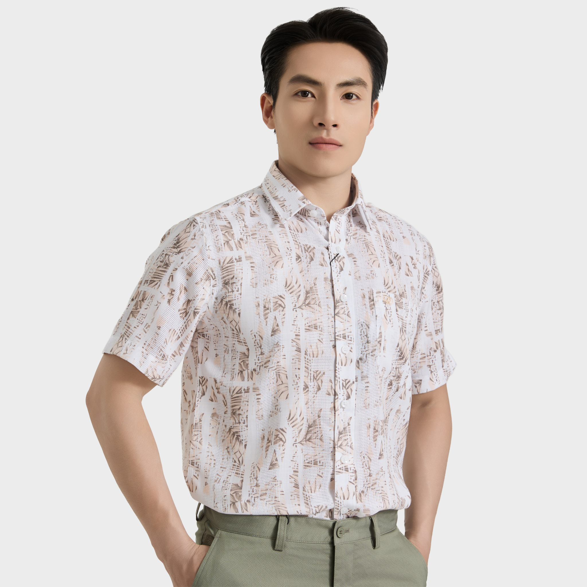  Áo sơ mi nam ngắn tay cao cấp BELLUNI vải sợi tre - ABN.PV.BE 359 