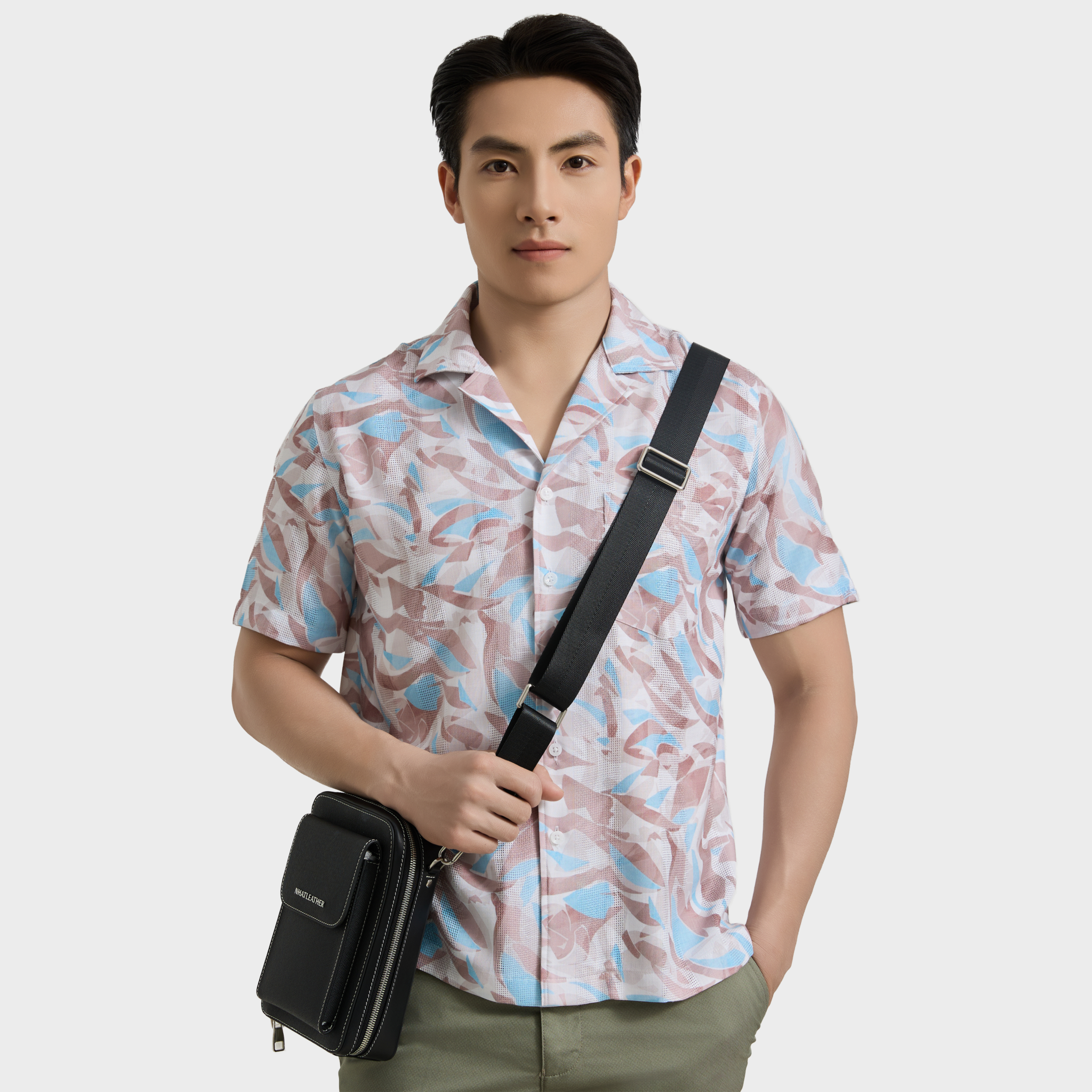  Áo sơ mi nam ngắn tay cao cấp BELLUNI vải sợi tre cổ áo Danton - ABN.PV.BE 358 