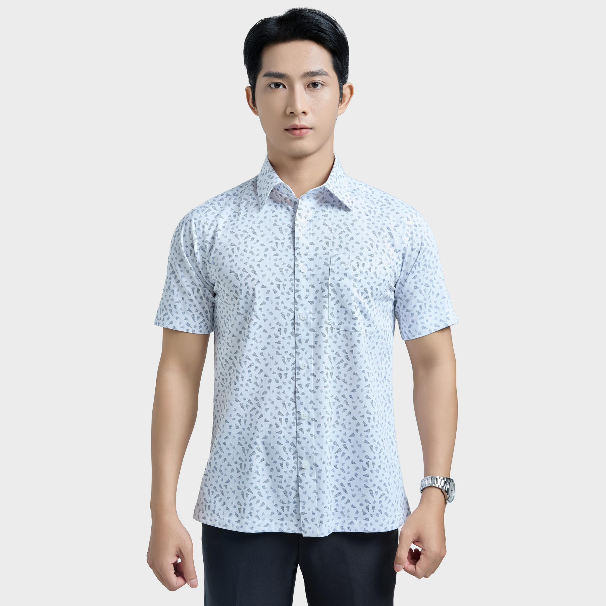  Áo sơ mi nam ngắn tay cao cấp BELLUNI vải sợi tre - ABN.BPS.BE 333 