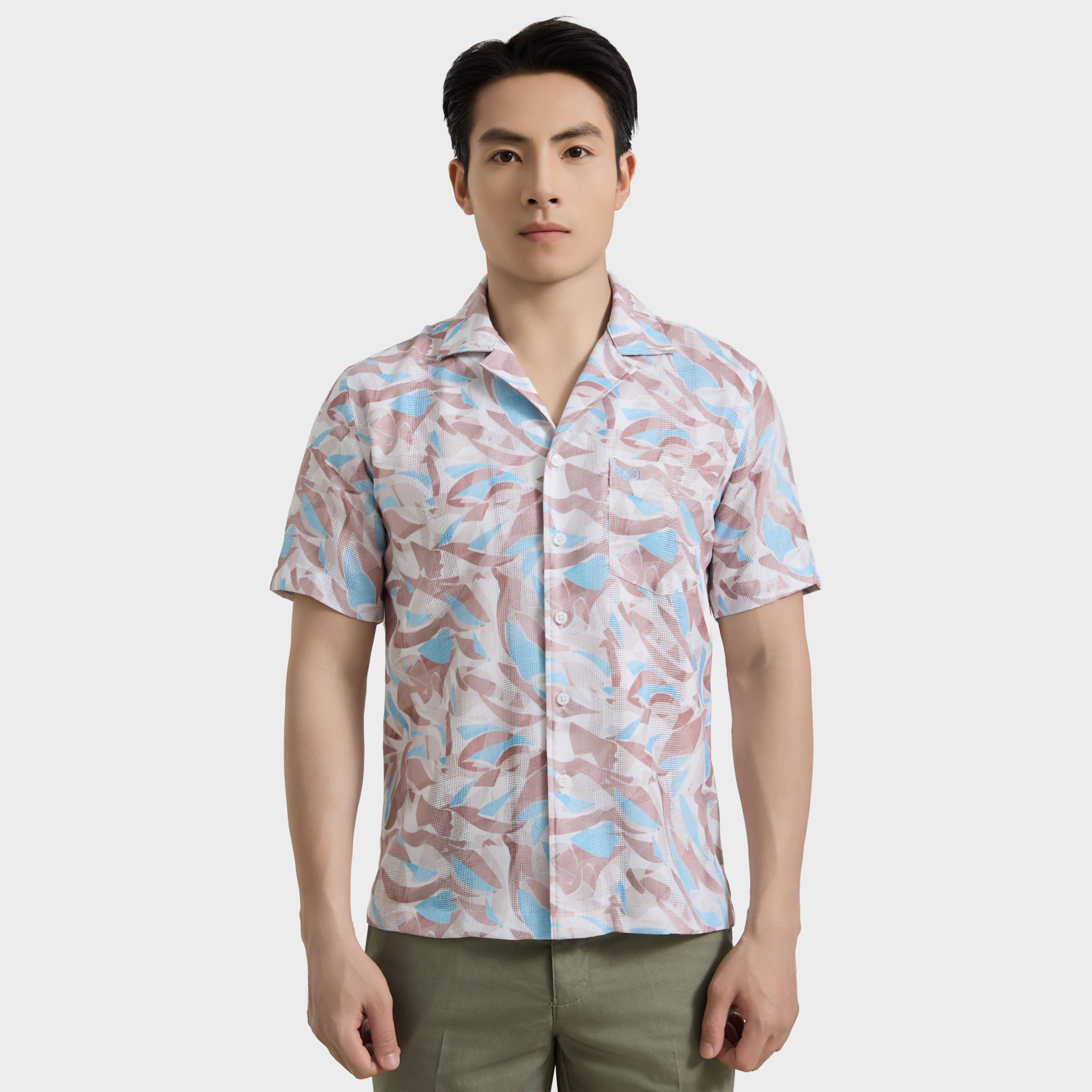  Áo sơ mi nam ngắn tay cao cấp BELLUNI vải sợi tre cổ áo Danton - ABN.PV.BE 358 