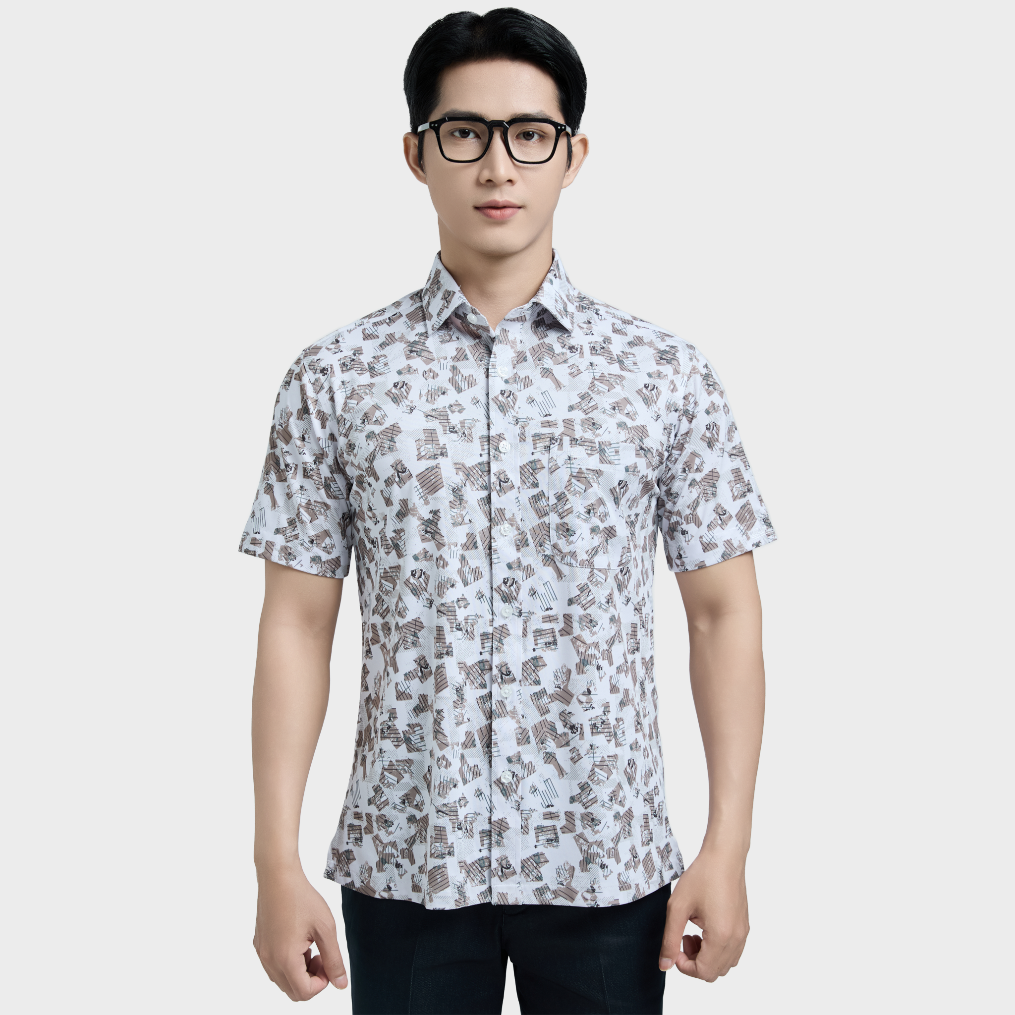  Áo sơ mi KNIT( sơ mi thun ) ngắn tay BELLUNI - ABN.PS.BE 324 