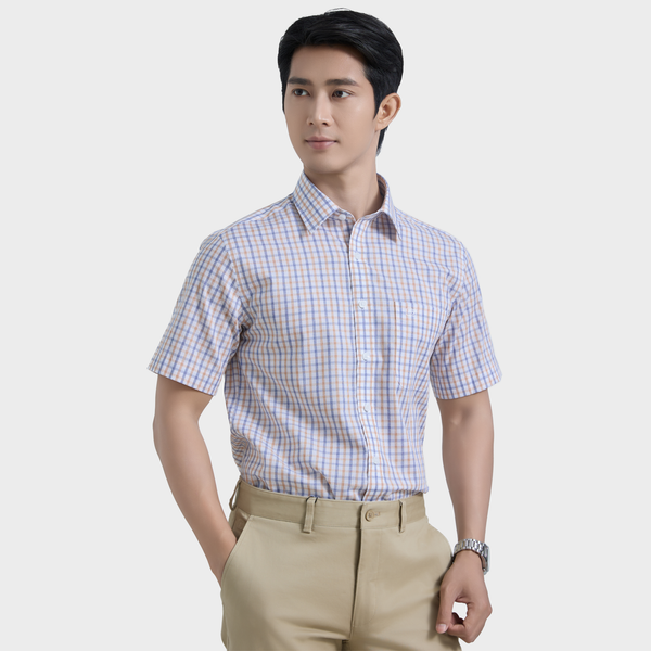  Áo sơ mi nam ngắn tay cotton cao cấp BELLUNI - ANL.CM.BE 11 