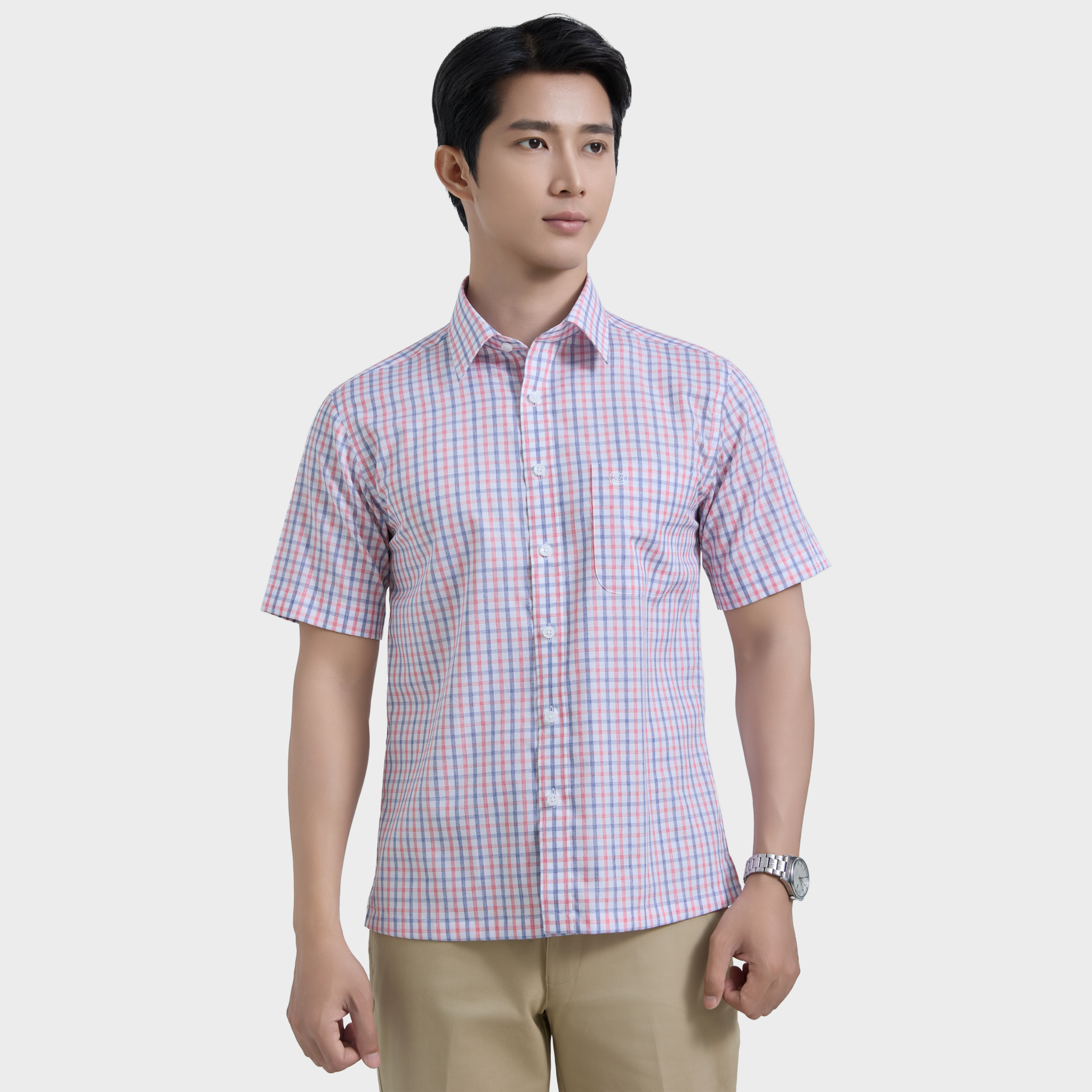  Áo sơ mi nam ngắn tay cotton cao cấp BELLUNI - ANL.CM.BE 11 