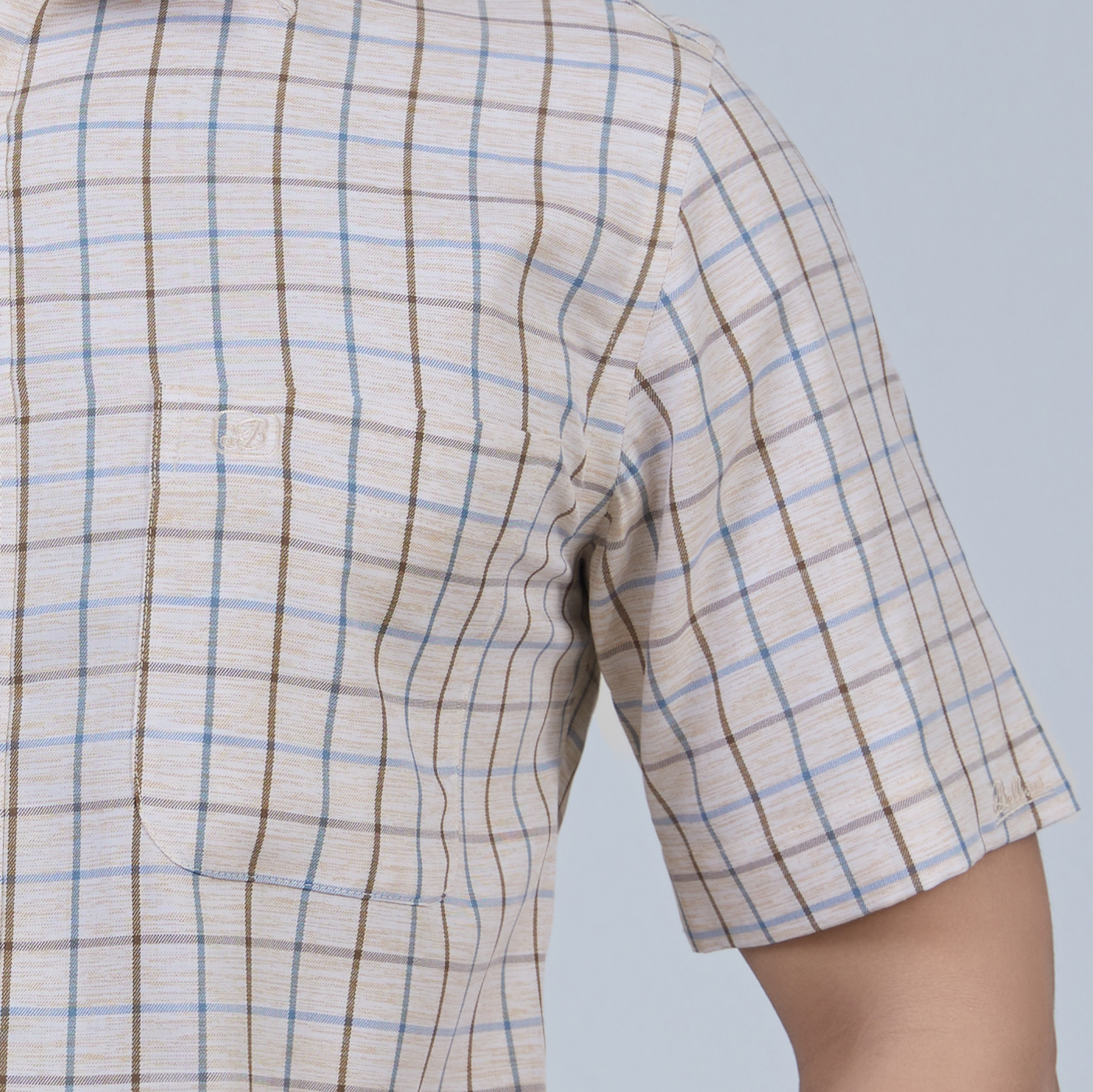  Áo Sơ Mi Caro Nam Ngắn Tay Sợi Sồi – Nhẹ Nhàng, Tinh Tế - ABN.PM.BE 369 