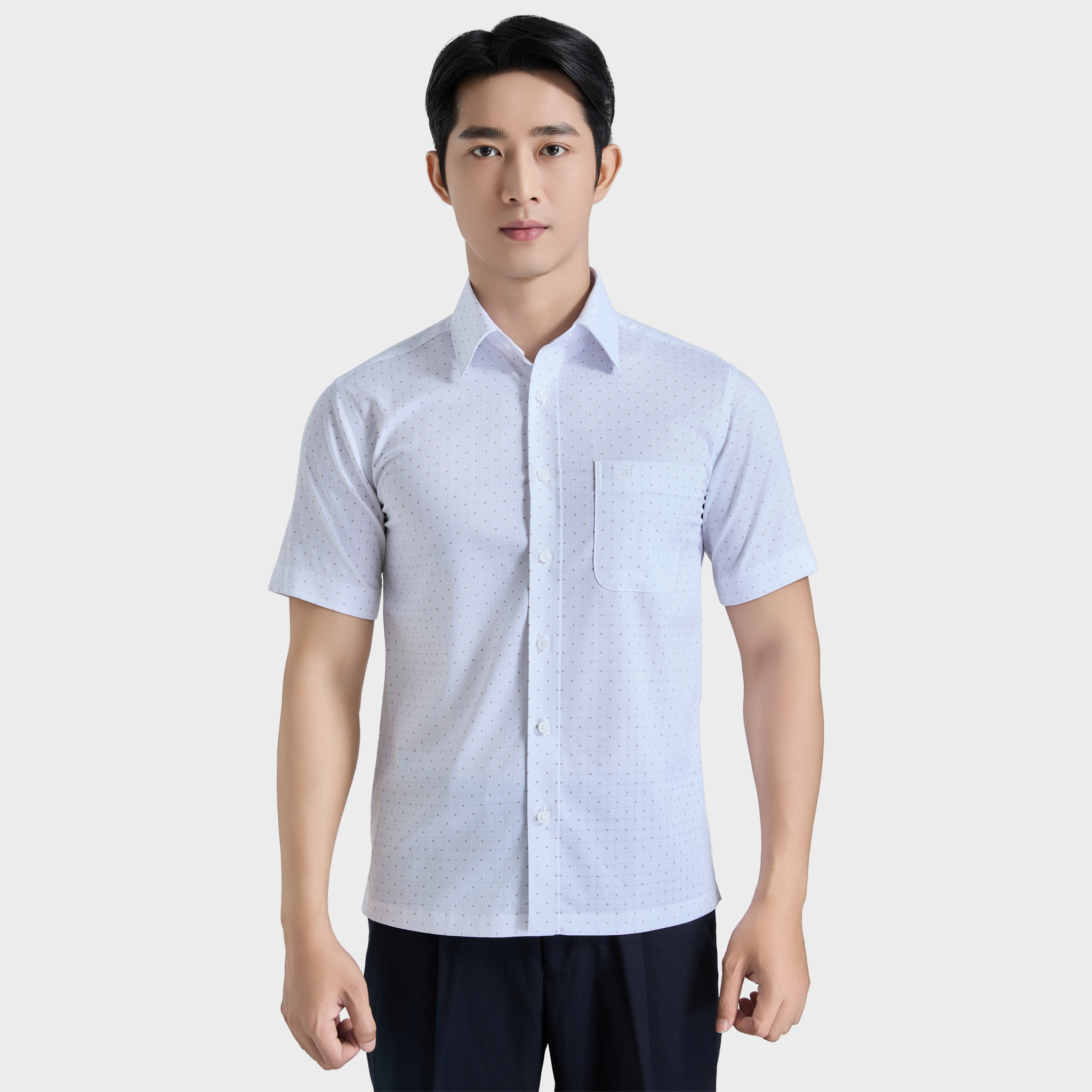  Áo sơ mi nam ngắn tay cao cấp BELLUNI vải sợi tre - ABN.BPS.BE 351 