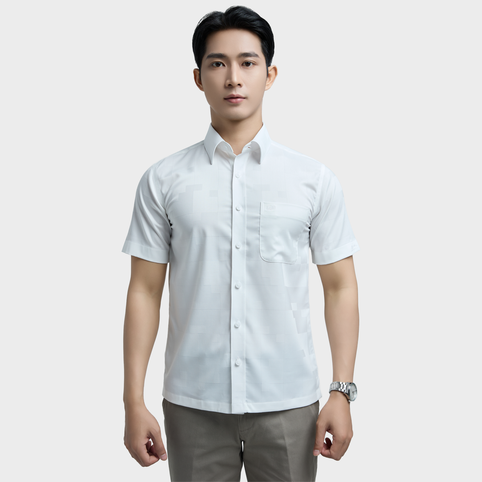  Áo sơ mi nam ngắn tay BELLUNI vải sợi sồi cao cấp - ABN.PMS.BE 336 