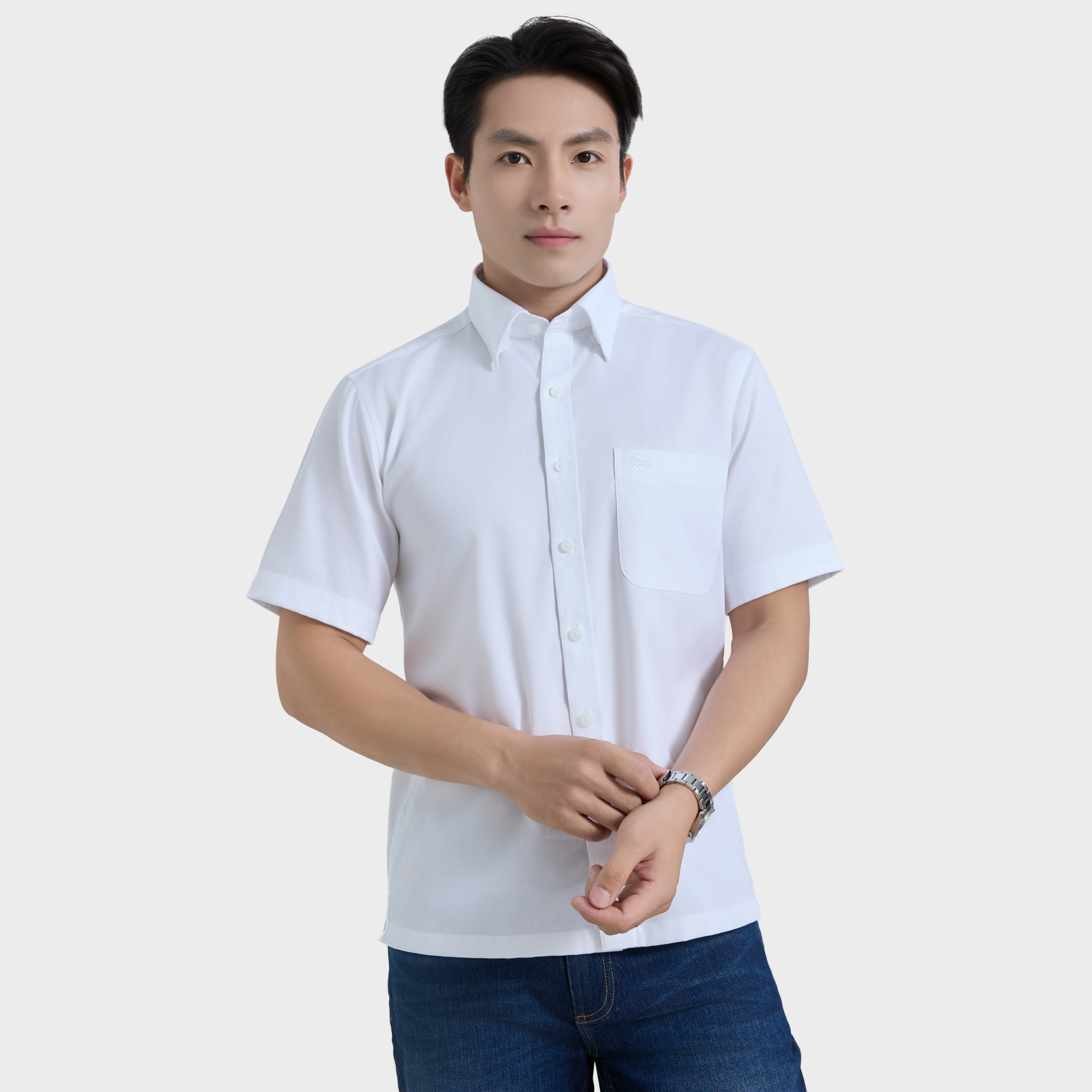  Áo sơ mi nam ngắn tay cotton cao cấp BELLUNI - ANL.CM.BE 10 