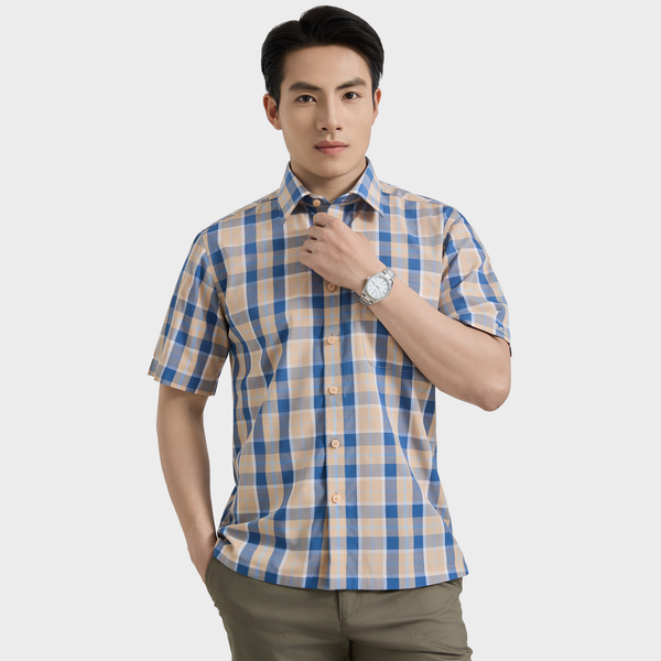  Áo sơ mi nam ngắn tay cao cấp BELLUNI vải sợi tre - ABN.BP.BE 353 