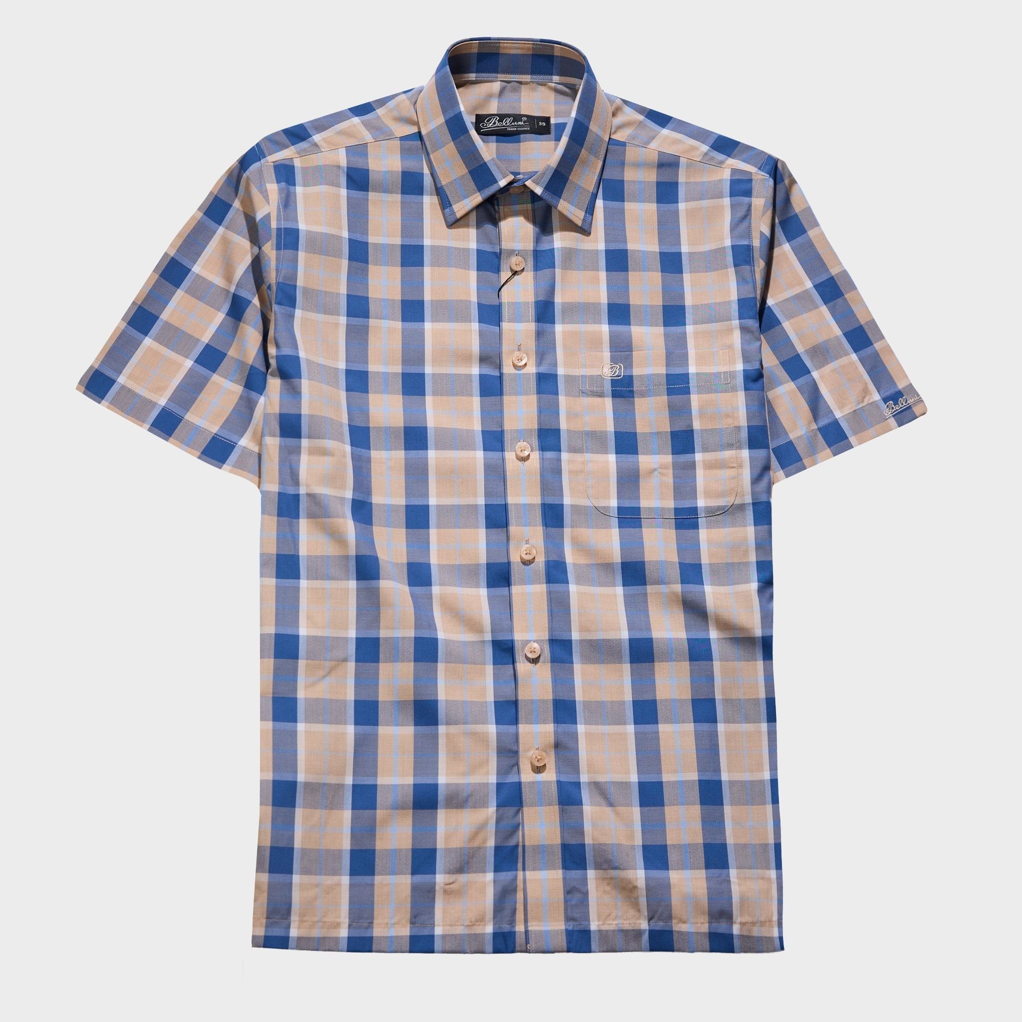  Áo sơ mi nam ngắn tay cao cấp BELLUNI vải sợi tre - ABN.BP.BE 353 