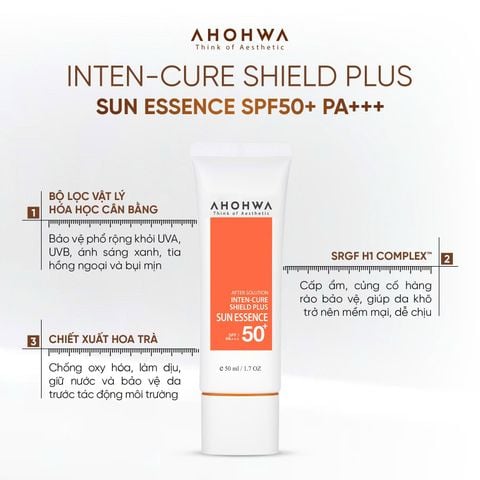  Inten Cure Shield Plus Sun Essence SPF 50+/PA+++  - Tinh Chất Chống Nắng Vật Lý Lai Hoá Học - 50gr 