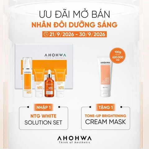  Ahohwa -  NTG White Solution Set - Dưỡng sáng toàn diện, Kiểm soát sắc tố đa tầng 