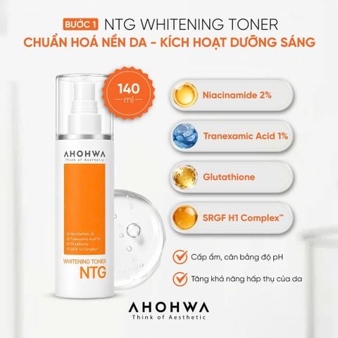  Ahohwa -  NTG White Solution Set - Dưỡng sáng toàn diện, Kiểm soát sắc tố đa tầng 