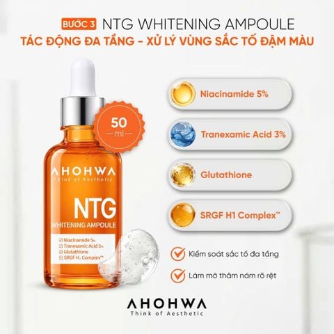  Ahohwa -  NTG White Solution Set - Dưỡng sáng toàn diện, Kiểm soát sắc tố đa tầng 