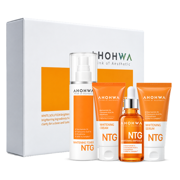  Ahohwa -  NTG White Solution Set - Dưỡng sáng toàn diện, Kiểm soát sắc tố đa tầng 