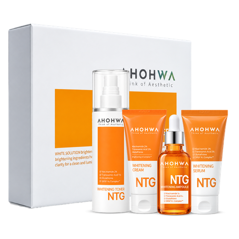  Ahohwa -  NTG White Solution Set - Dưỡng sáng toàn diện, Kiểm soát sắc tố đa tầng 