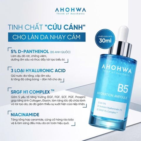  Hydration Ampoule B5 - Tinh Chất B5 Hỗ Trợ Cấp Ẩm Và Chăm Sóc Da Khỏe Mạnh - 30ml 