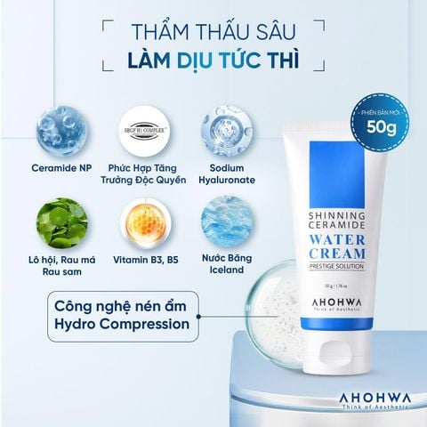  Shinning Ceramide Water Cream - Kem Dưỡng Siêu Cấp Nước & Phục Hồi Hàng Rào Bảo Vệ Da - 50gr/200gr 