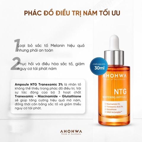  NTG Whitening Ampoule - Tinh Chất Hỗ Trợ Làm Sáng Da, Giảm Đỏ, Cân Bằng Sắc Tố - 30ml/50ml 