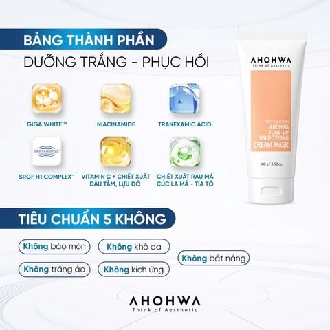  Tone-Up Brightening Cream Mask - Mặt Nạ Ủ Hỗ Trợ Làm Sáng Da -100gr/500gr 
