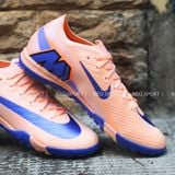  Giày Bóng Đá Cỏ Nhân Tạo Mercurial Vapor 16 Elite Bo Thun Cam Nhạt Đế Xanh Bích TF 