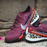  Giày Bóng Đá Cỏ Nhân Tạo Mercurial Vapor 16 Elite Bo Thun Nâu Gót Da Beo TF 