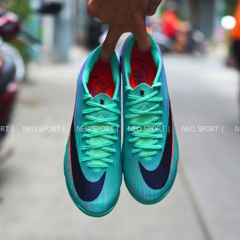  Giày Bóng Đá Cỏ Nhân Tạo Mercurial Superfly 11 Elite Bo Thun Xanh Ngọc TF 