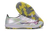  Giày Bóng Đá Cỏ Nhân Tạo Mizuno Alpha Elite Trắng Đế Xám Vàng TF 