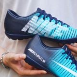  Giày Bóng Đá Cỏ Nhân Tạo Mercurial Victory 6 Xanh Da Gót Đen TF 