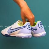  Giày Bóng Đá Cỏ Nhân Tạo Tiempo 9 Pro Bo Thun Trắng Logo Xanh Da TF 