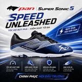  Giày Bóng Đá Futsal Chính Hãng Thái Lan Pan Super Sonic 5 Xanh Đen IC 