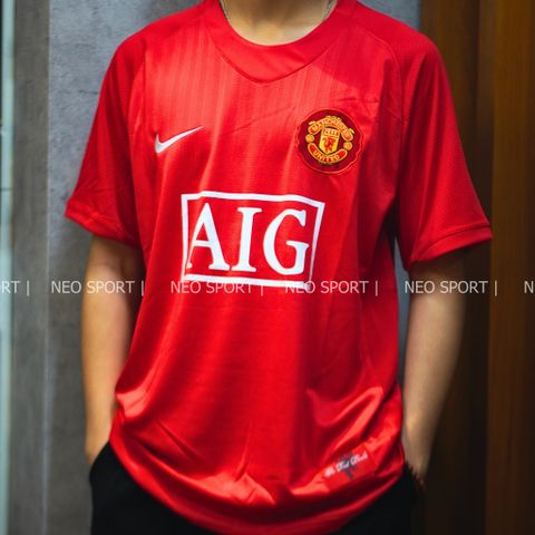  Áo Retro - Áo đấu MU Đỏ AIG 2007/08 