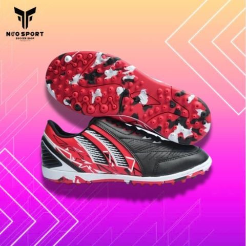  Giày Bóng Đá Futsal Chính Hãng Thái Lan Pan Nitro Trắng Đen/Đỏ đế camo TF 