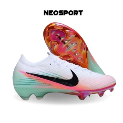  Giày Bóng Đá Cỏ Tự Nhiên Mercurial Vapor 16 Elite Bo Thun Trắng Hồng/Cam FG 
