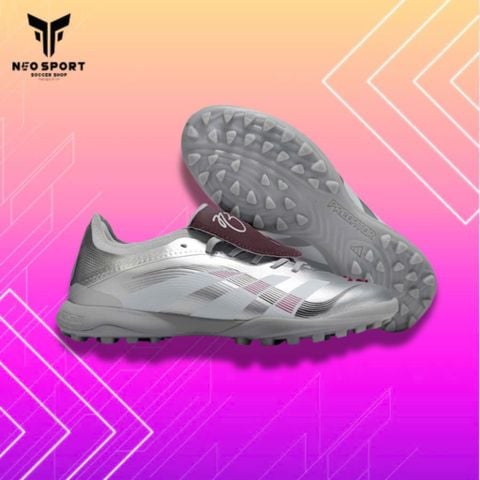  Giày Bóng Đá Cỏ Nhân Tạo Predator 25 League Lưỡi Gà Gập Xám Bạc TF 