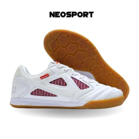  Giày Bóng Đá Futsal Lunar Gato Supreme x SB Trắng Đỏ IC 