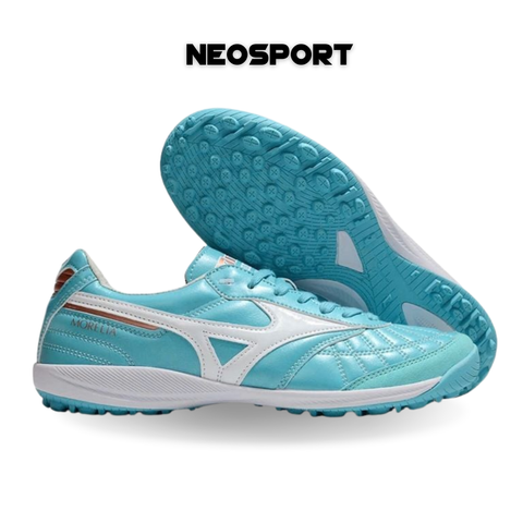  Giày Bóng Đá Cỏ Nhân Tạo Mizuno Morelia Sala Xanh Da Đinh Tròn TF 