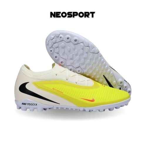  Giày Bóng Đá Cỏ Nhân Tạo Phantom 6 Low Pro Bo Thun Vàng/Kem TF 