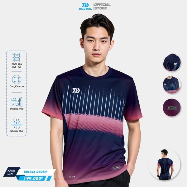  Áo Pickleball Nam Bulbal Ryden Xanh Đen 