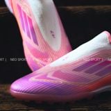  Giày Bóng Đá Cỏ Nhân Tạo F50 Elite Laceless Lamine Yamal Hồng Không Dây TF 
