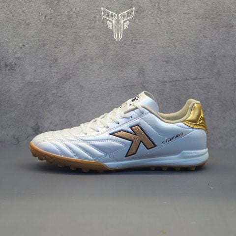  Giày Bóng Đá Cỏ Nhân Tạo Chính Hãng Kelme K-Fighting Trắng/Vàng Đồng TF - 8621ZX1474-123 