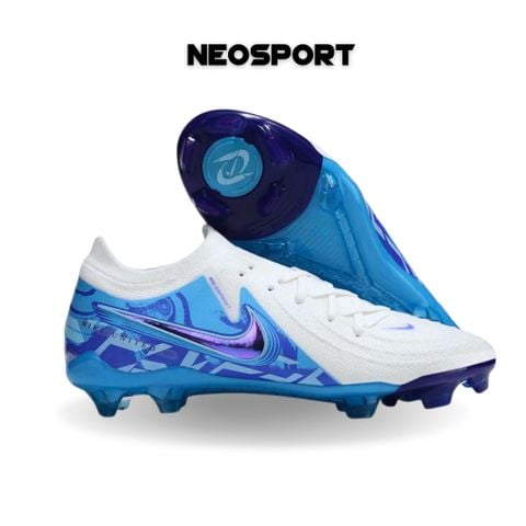  Giày Bóng Đá Cỏ Tự Nhiên Phantom GX2 Elite Bo Thun Trắng Gót Xanh Da FG 