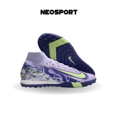  Giày Bóng Đá Cỏ Nhân Tạo Mercurial Superfly 10 Cổ Cao Tím/Chuối TF 