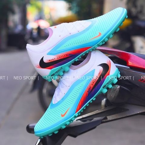  Giày Bóng Đá Cỏ Nhân Tạo Phantom 6 Low Pro Bo Thun Xanh Ngọc Nhạt TF 