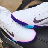  Giày Bóng Đá Cỏ Nhân Tạo Mercurial Vapor 16 Academy Trắng Đế Xanh Bích TF 