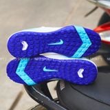  Giày Bóng Đá Cỏ Nhân Tạo Mercurial Vapor 16 Academy Trắng Đế Xanh Bích TF 