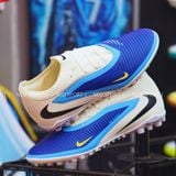  Giày Bóng Đá Cỏ Nhân Tạo Phantom 6 Pro Bo Xanh Bích Gót Trắng TF 