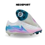  Giày Bóng Đá Cỏ Tự Nhiên Phantom GX2 Elite Bo Thun Trắng Gót Xanh/Hồng FG 