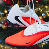  Giày Bóng Đá Cỏ Nhân Tạo Phantom 6 Pro Bo Thun Đỏ Gót Trắng TF 