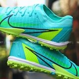  Giày Bóng Đá Cỏ Nhân Tạo Mercurial Vapor 14 Pro Bo Thun Xanh Ngọc Đế Chuối TF 